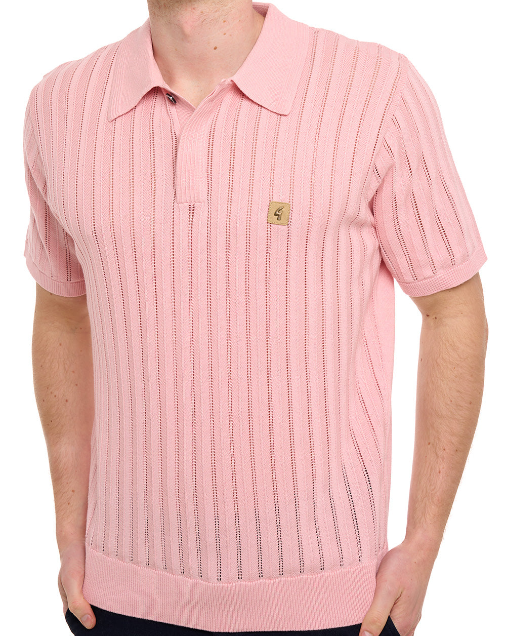 Gabicci Vintage Woodall Knit Polo Candy Pink
