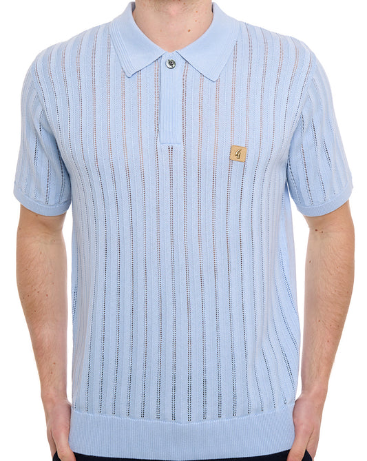 Gabicci Vintage Woodall Knit Polo Surf Blue
