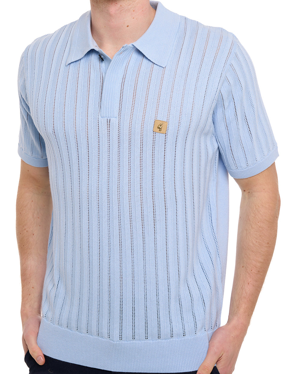 Gabicci Vintage Woodall Knit Polo Surf Blue