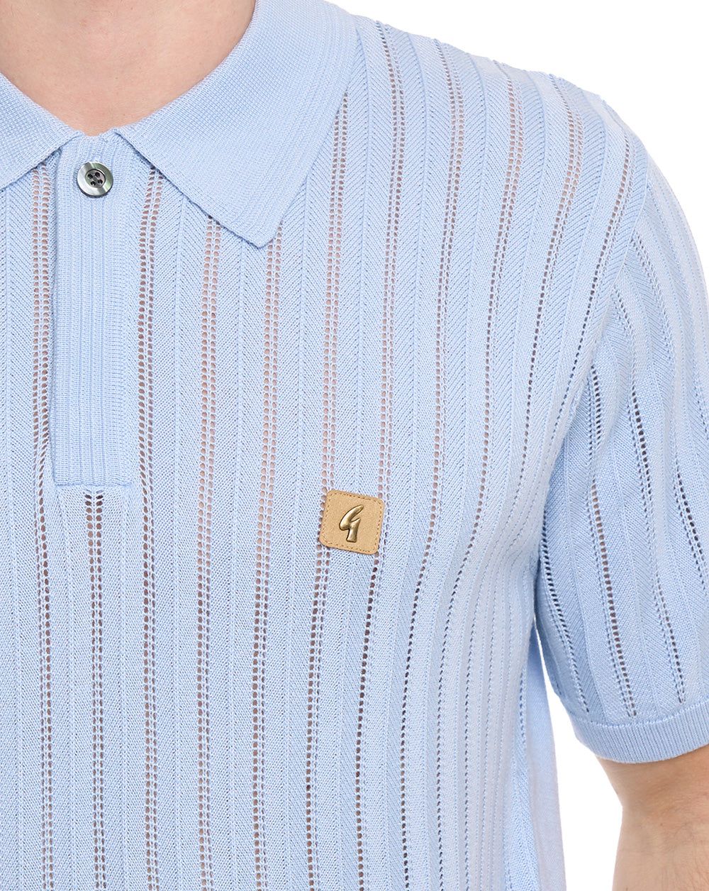 Gabicci Vintage Woodall Knit Polo Surf Blue