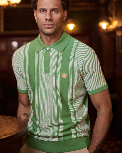 Gabicci Vintage Dante Knitted Polo Verde