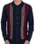 Gabicci Vintage Hanson Knit LS Polo Navy/Claret/Cream