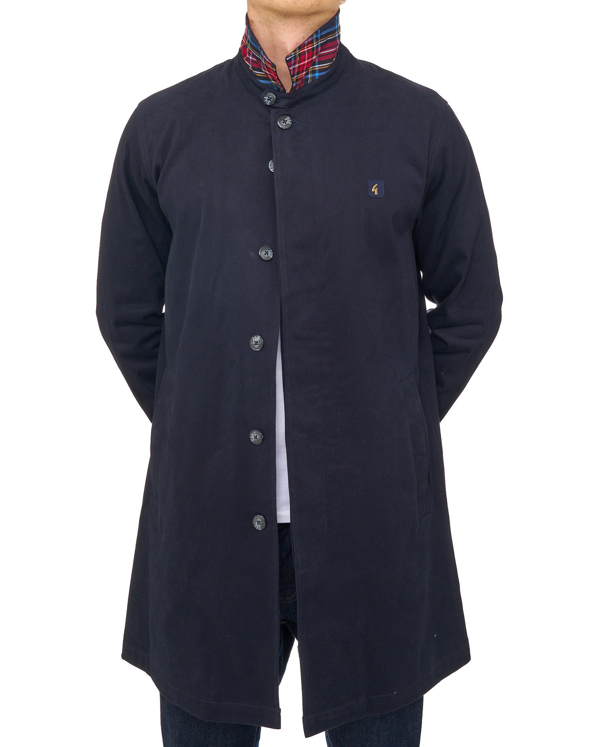 Gabicci Vintage Houghton Mac Navy/Tartan