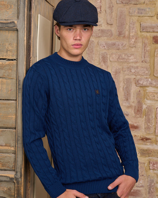 Gabicci Vintage Gabicci Vintage Temor Cable Knit Navy