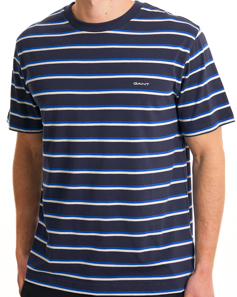 Gant Multi Stripe T Shirt Navy Blue