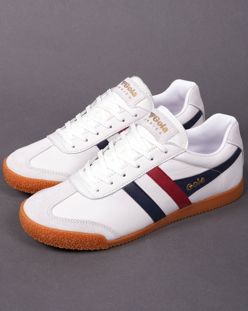 Gola Harrier Leather Trainer White / Navy / Red