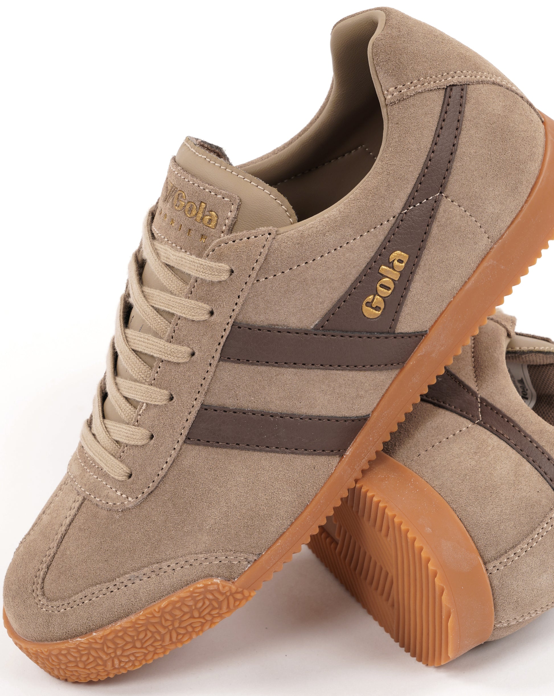 Gola Harrier Suede Trainer Cappuccino/Root