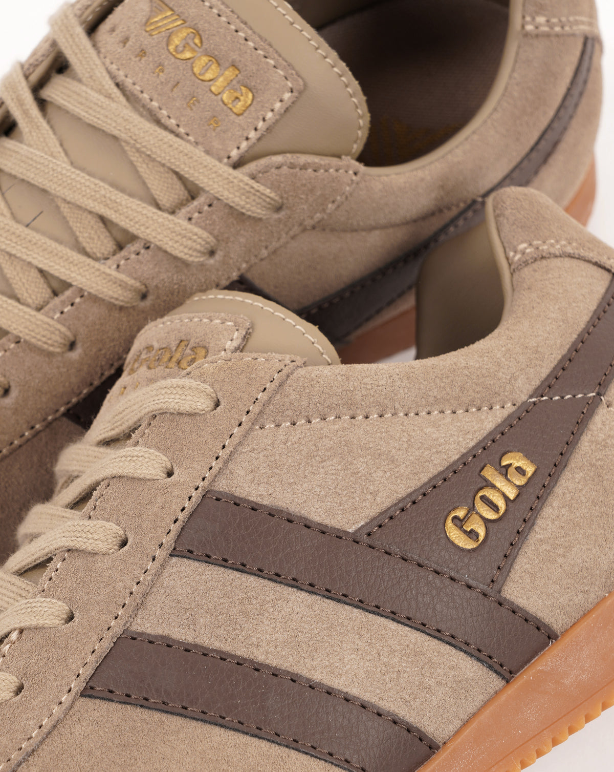 Gola Harrier Suede Trainer Cappuccino/Root