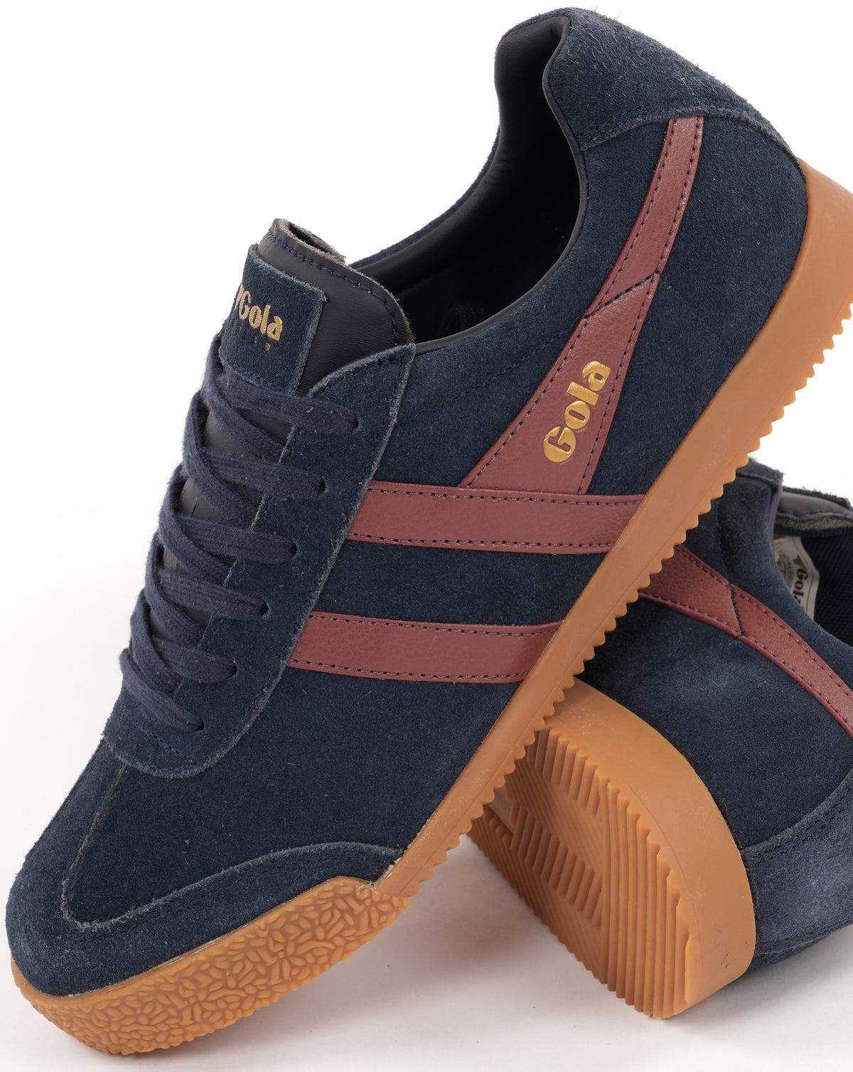 Gola Harrier Suede Trainers Navy/Red/Ochre