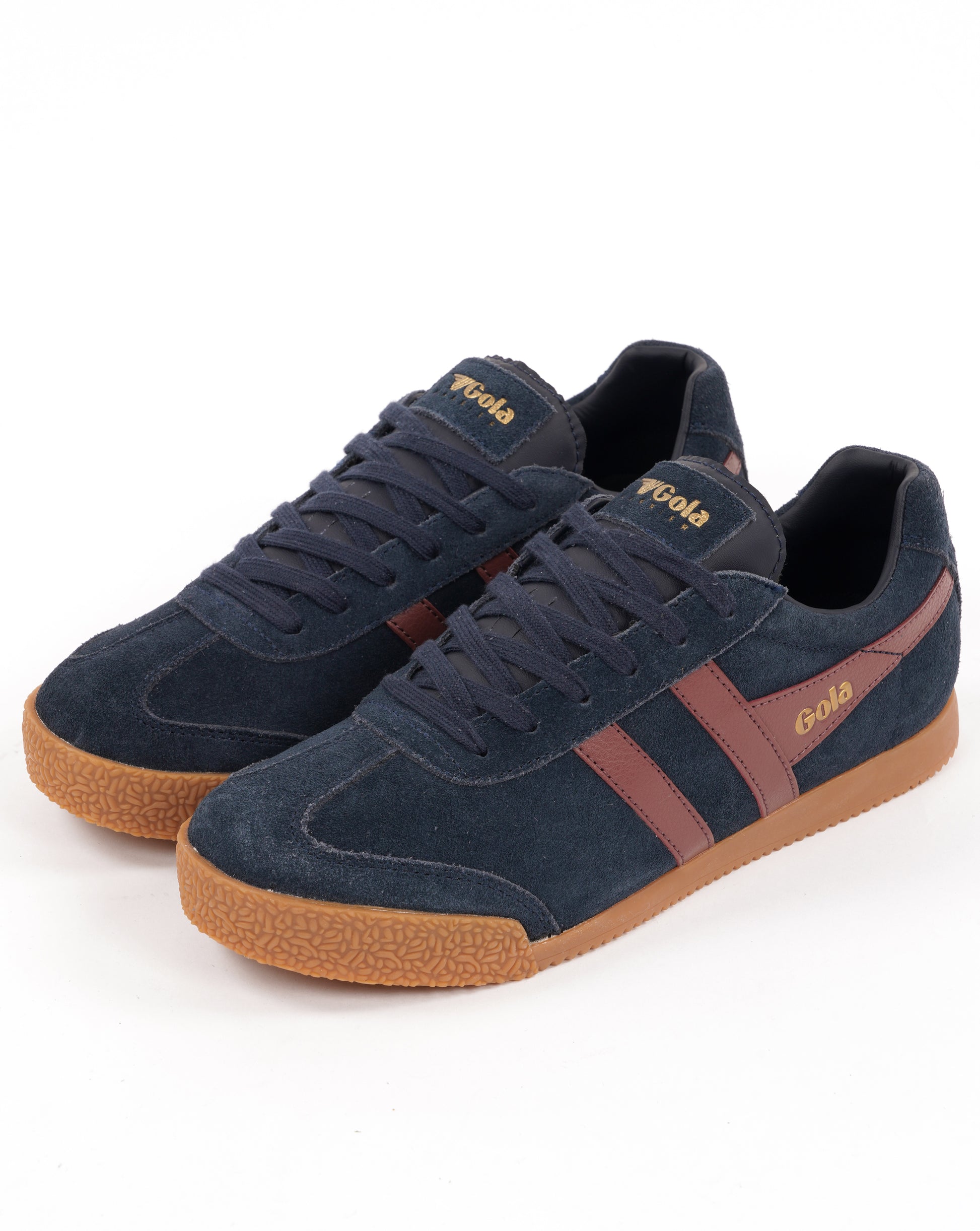 Gola Harrier Suede Trainers Navy/Red/Ochre