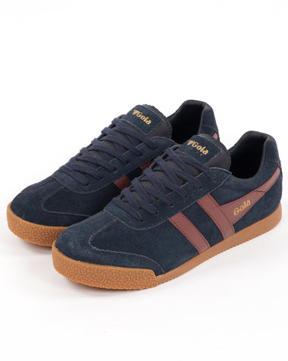 Gola Harrier Suede Trainers Navy/Red/Ochre