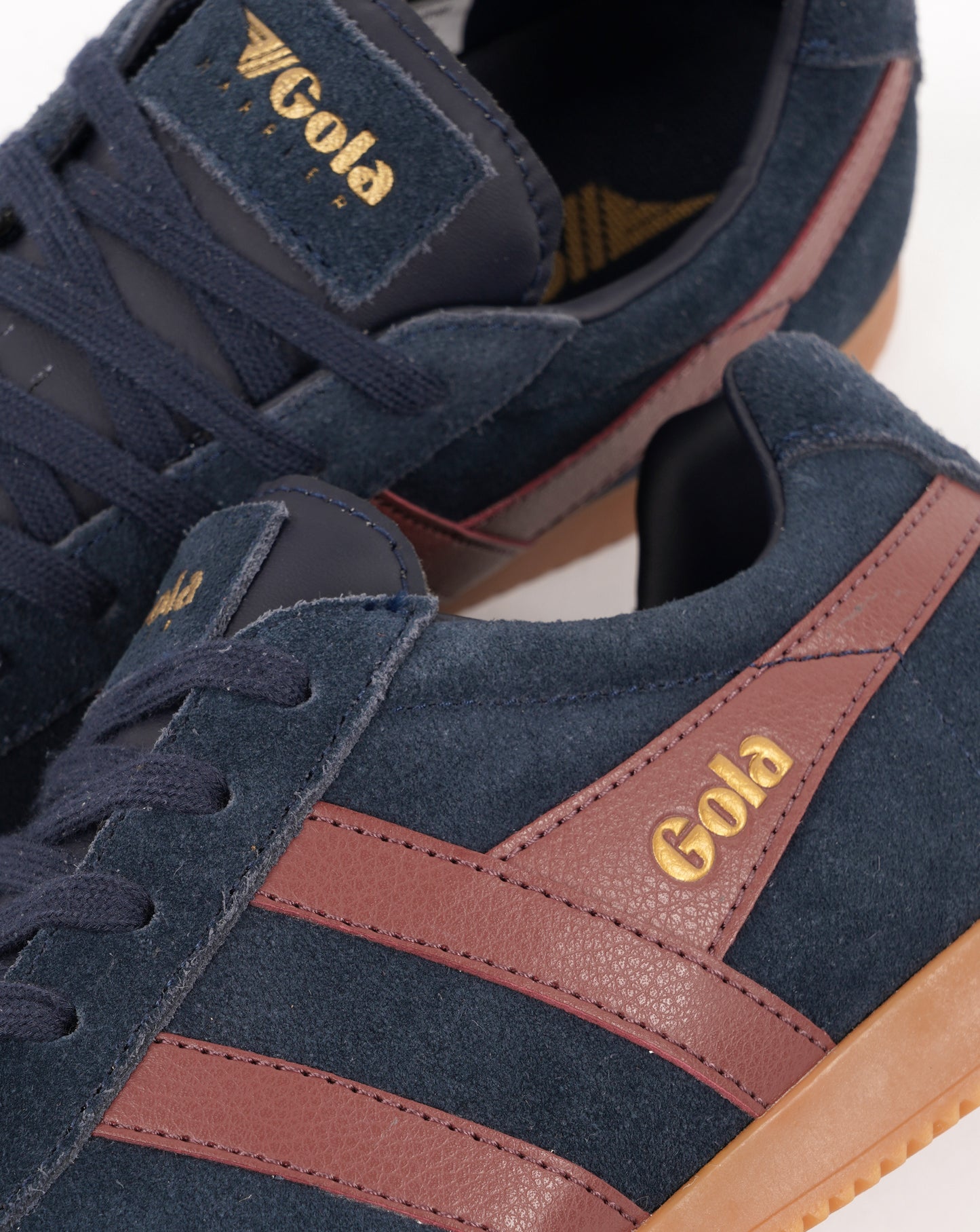 Gola Harrier Suede Trainers Navy/Red/Ochre