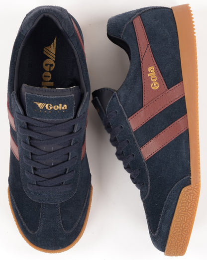 Gola Harrier Suede Trainers Navy/Red/Ochre