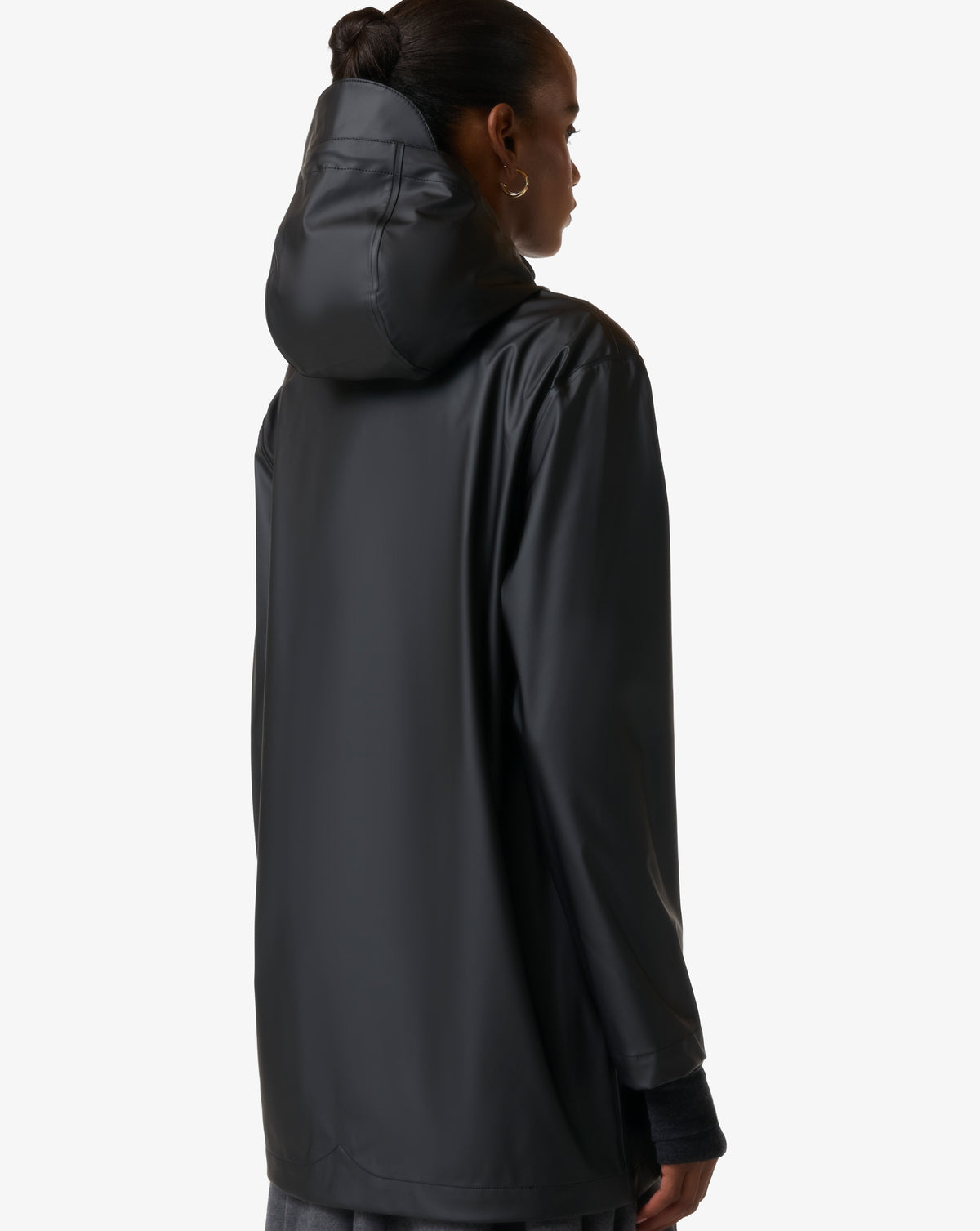 Hunter Unisex Jo PU Downpour Rain Jacket Black