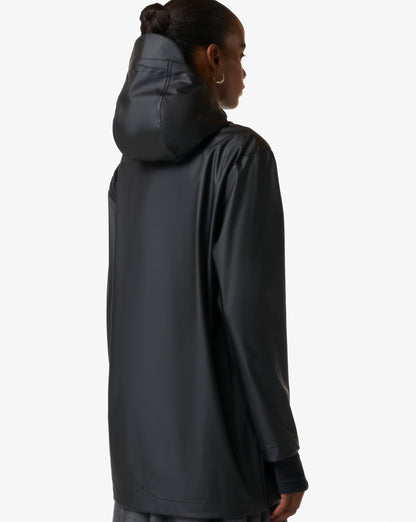 Hunter Unisex Jo PU Downpour Rain Jacket Black