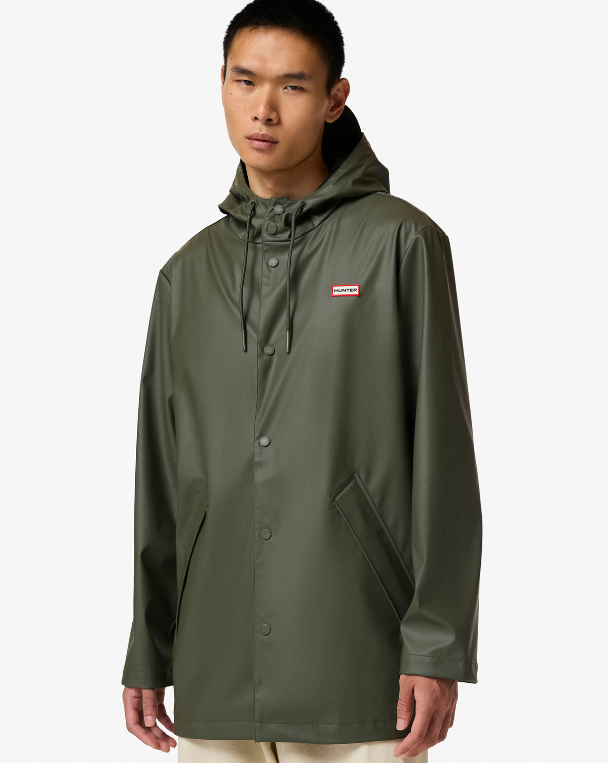 Hunter Unisex Jo PU Downpour Rain Jacket Kambaba Green