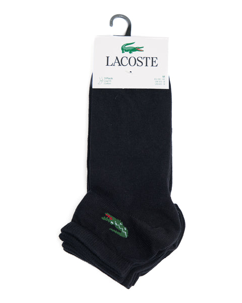 Lacoste 3 Pack Ankle Socks Black
