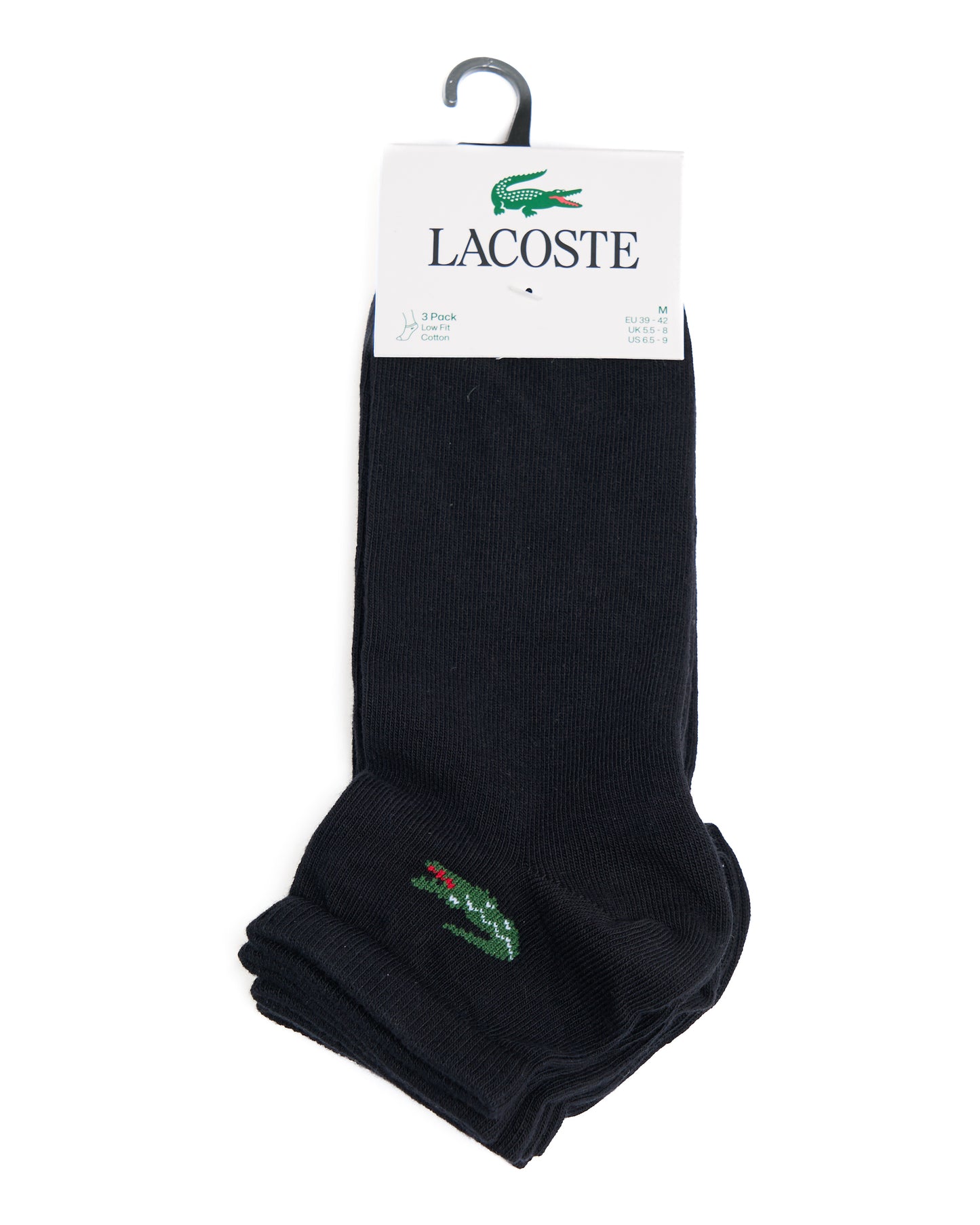 Lacoste 3 Pack Ankle Socks Black