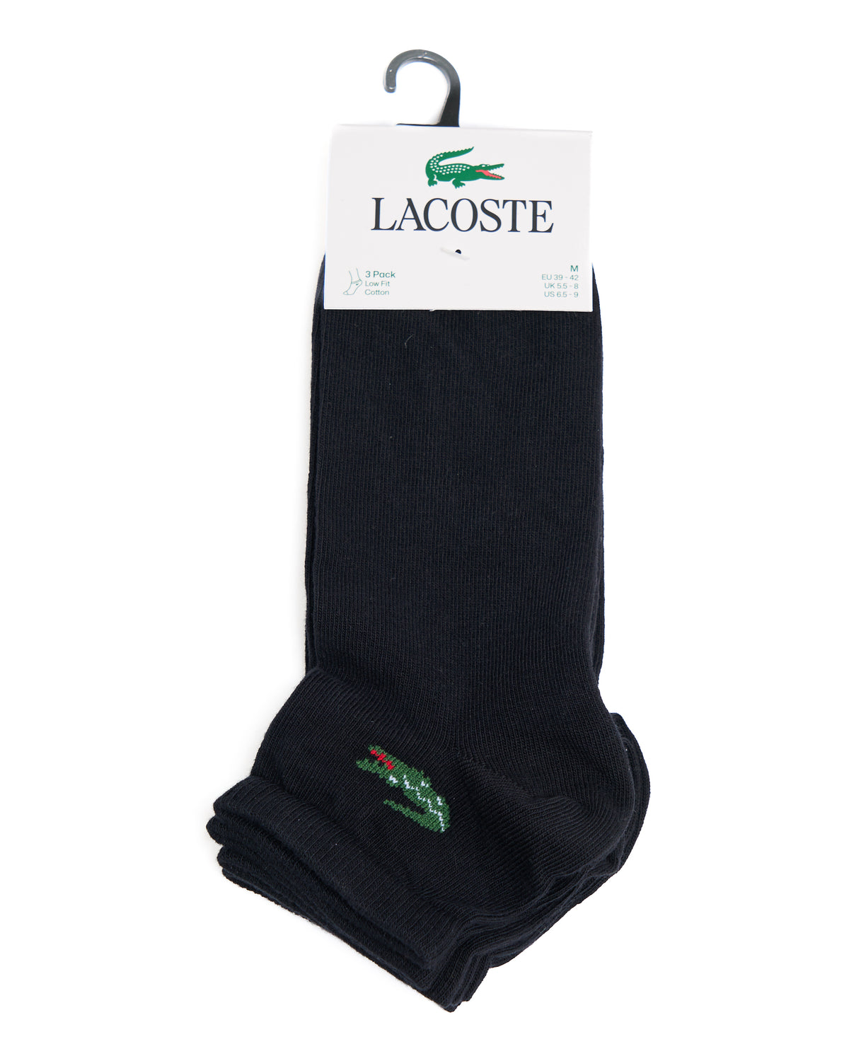 Lacoste 3 Pack Ankle Socks Black