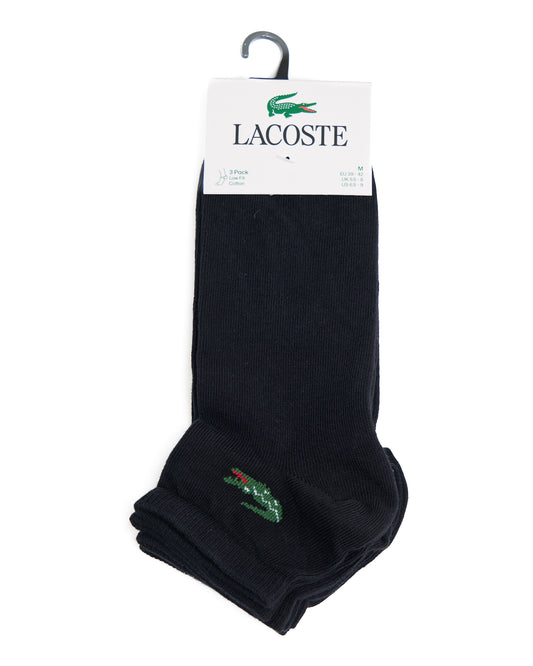 Lacoste Lacoste 3 Pack Ankle Socks Black