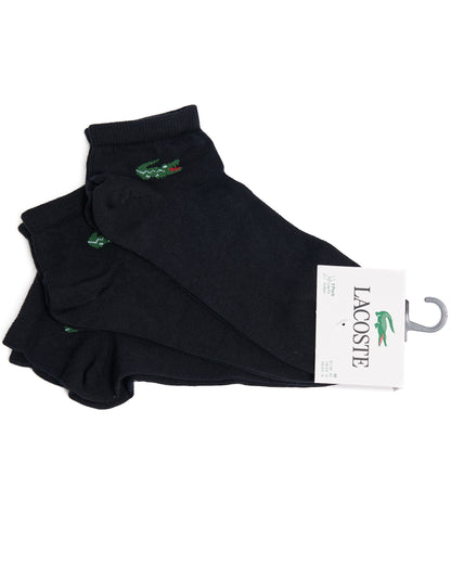 Lacoste 3 Pack Ankle Socks Black