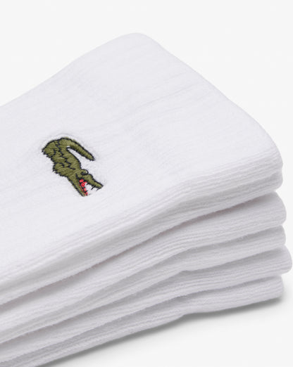 Lacoste 3 Pack Long Ribbed Socks White