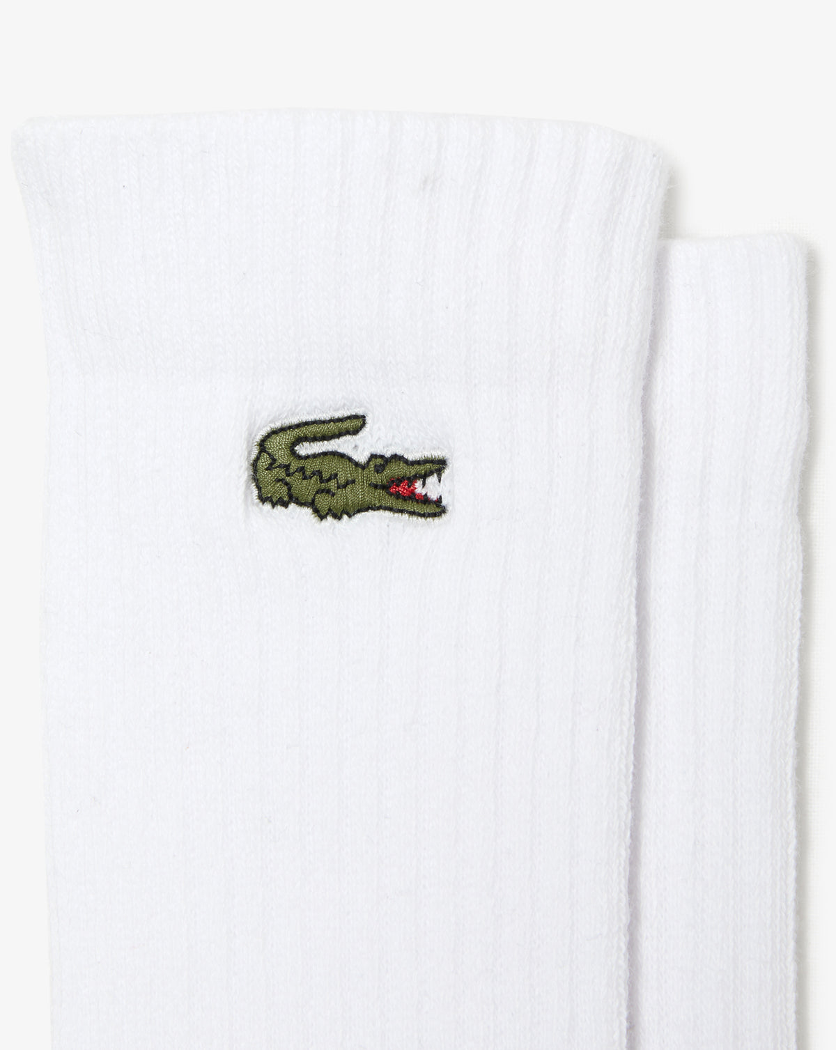 Lacoste 3 Pack Long Ribbed Socks White