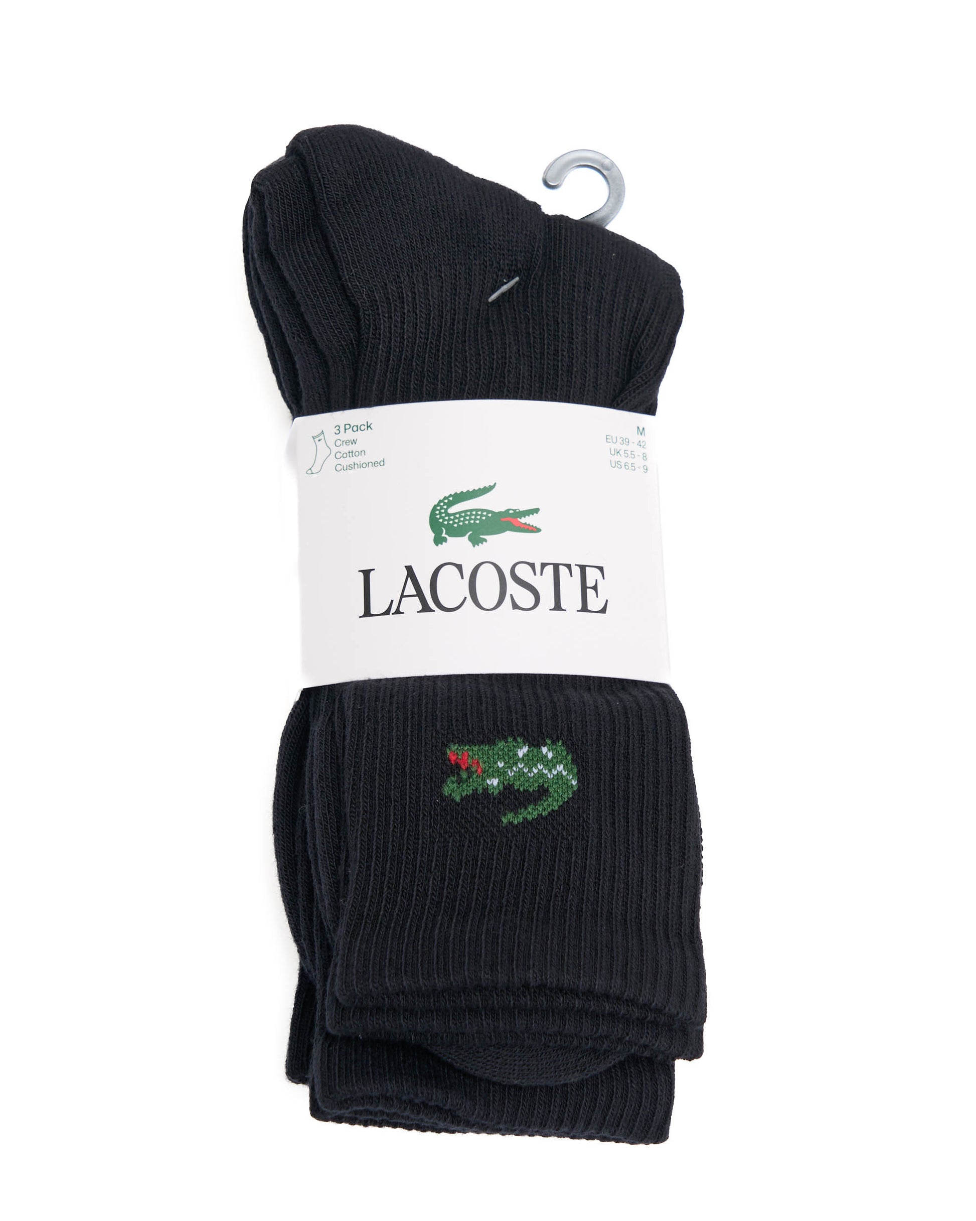 Lacoste 3 Pack Sports Socks Black