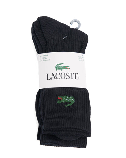 Lacoste 3 Pack Sports Socks Black