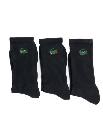 Lacoste 3 Pack Sports Socks Black