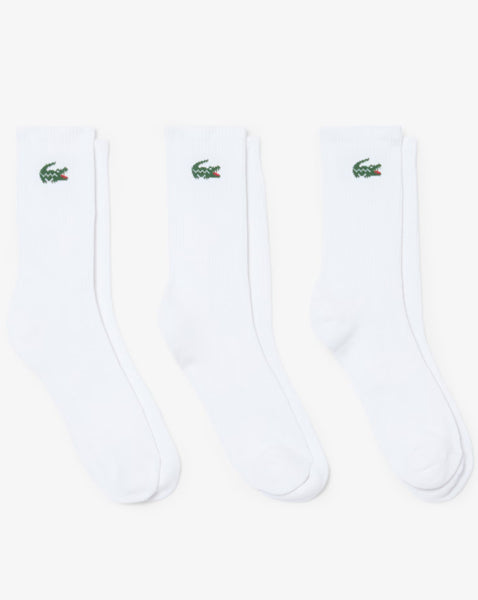 Lacoste 3 Pack Sports Socks White