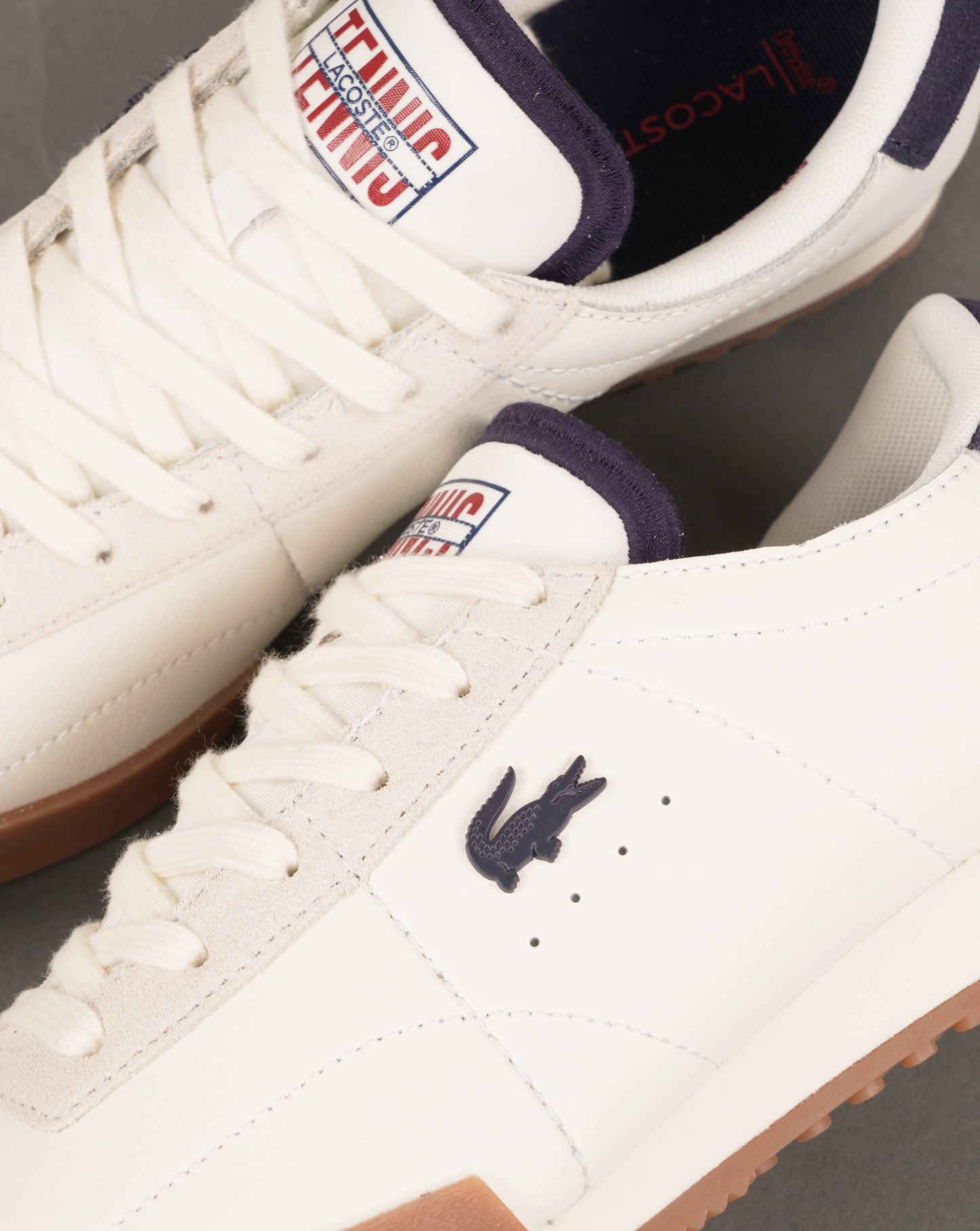Lacoste Aura Trainers White/Navy/Red