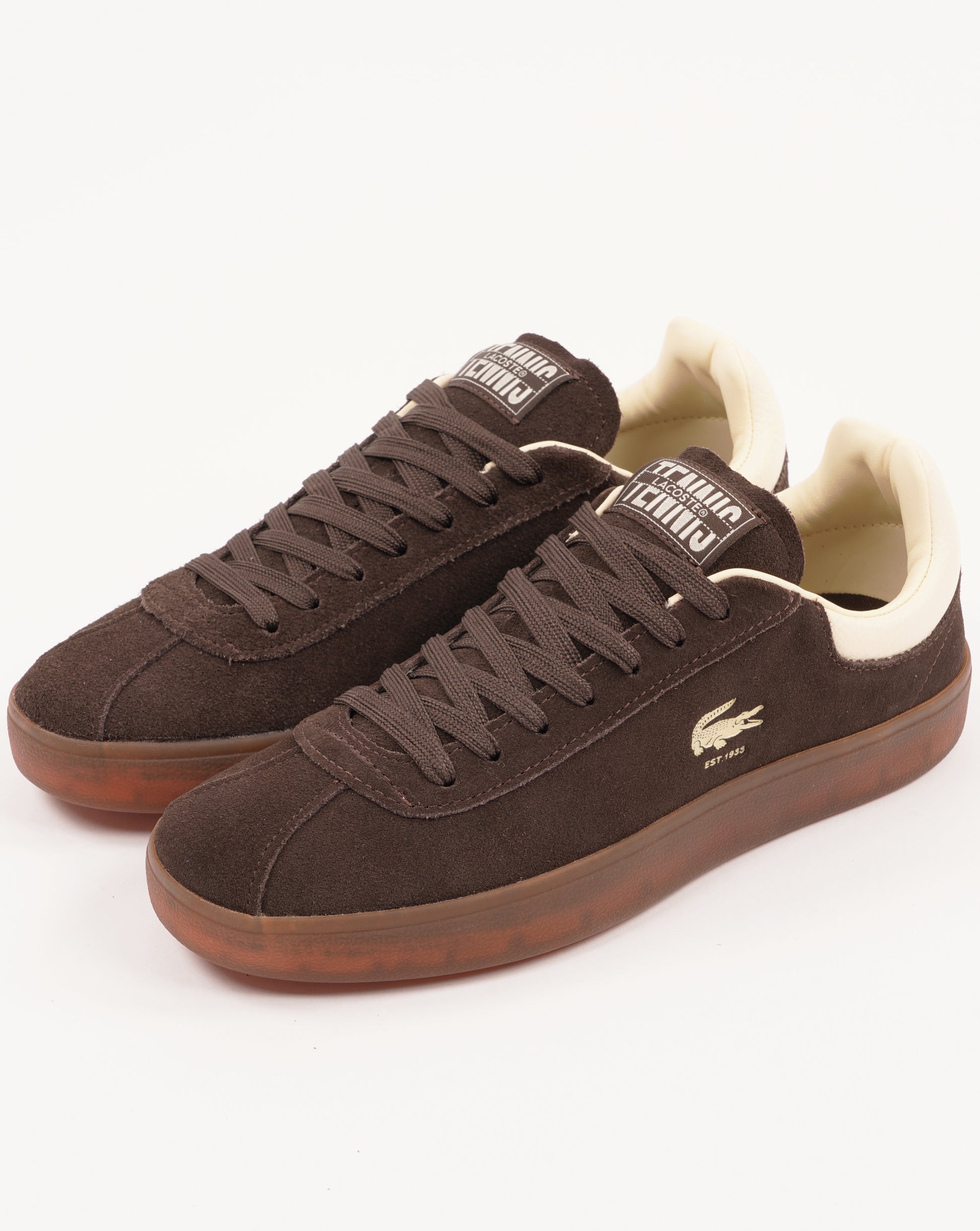 Lacoste Baseshot Trainers Dark Brown/Gum