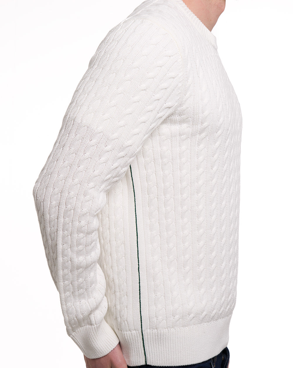 Lacoste Cable Knit Cotton Jumper Flour