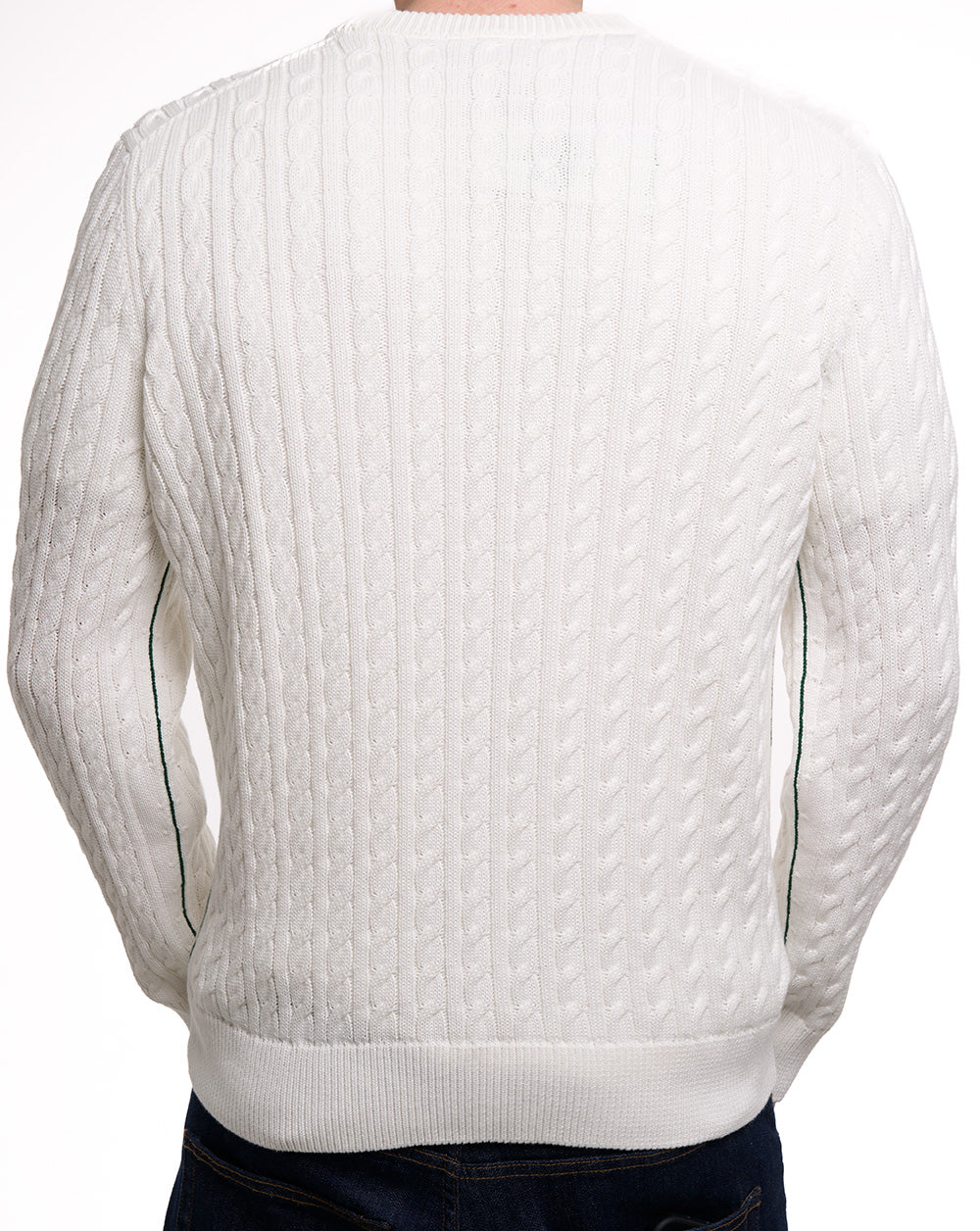 Lacoste Cable Knit Cotton Jumper Flour