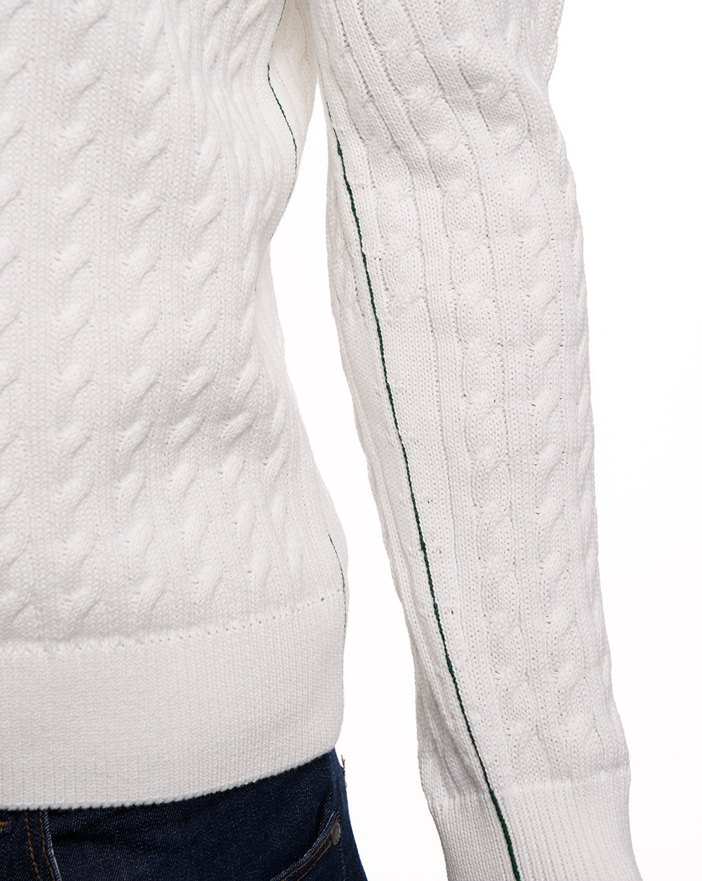Lacoste Cable Knit Cotton Jumper Flour