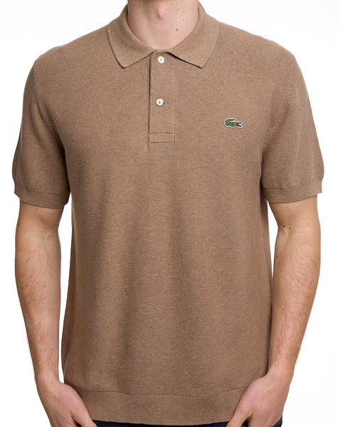 Lacoste Short Sleeve Knitted Polo Sand
