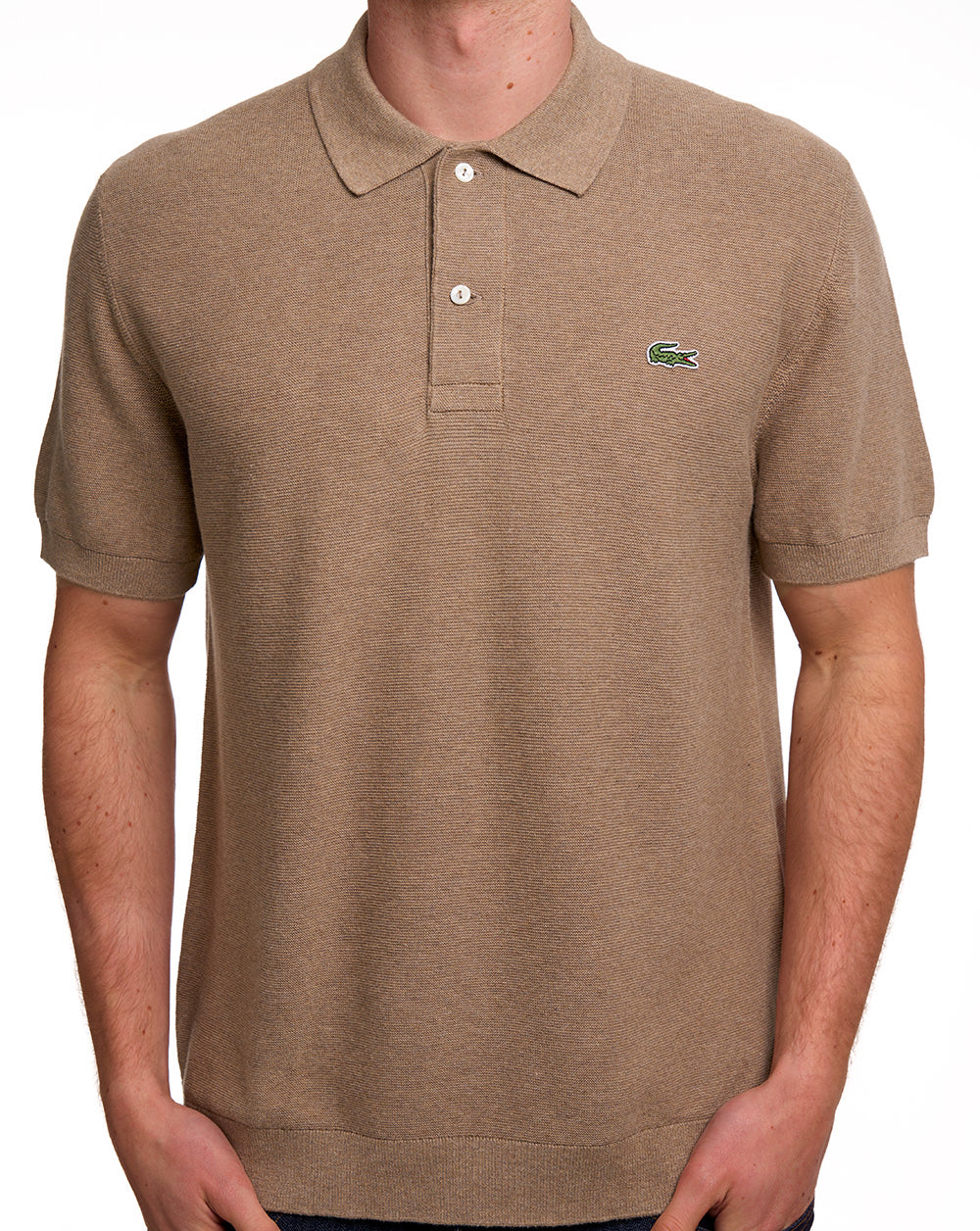 Lacoste Short Sleeve Knitted Polo Sand