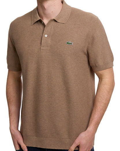 Lacoste Short Sleeve Knitted Polo Sand