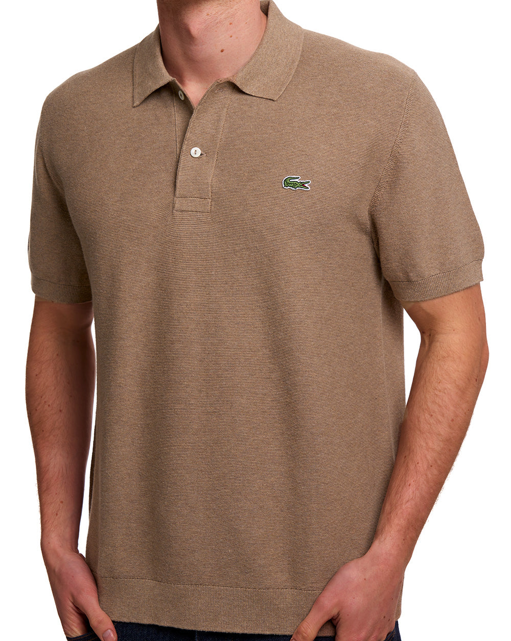 Lacoste Short Sleeve Knitted Polo Sand