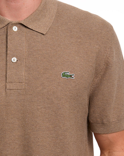 Lacoste Short Sleeve Knitted Polo Sand