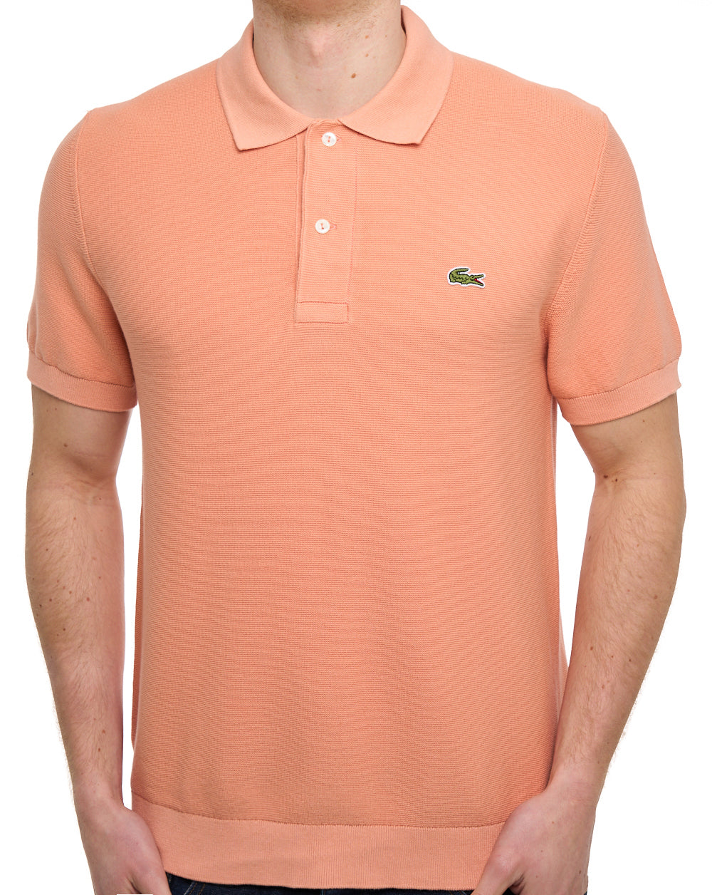 Lacoste Short Sleeve Knitted Polo Peach