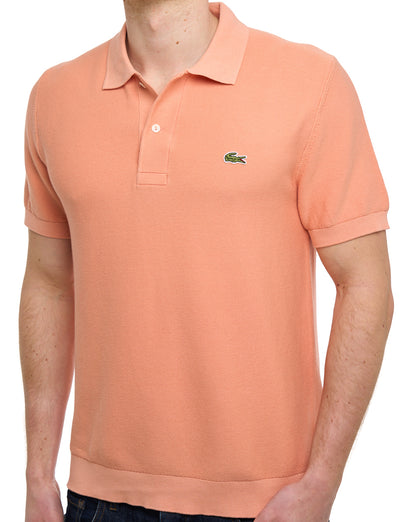 Lacoste Short Sleeve Knitted Polo Peach