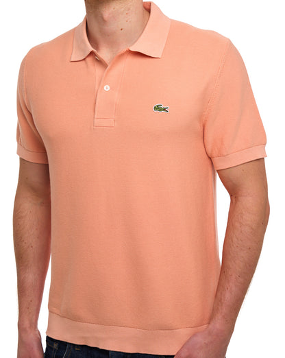 Lacoste Short Sleeve Knitted Polo Peach