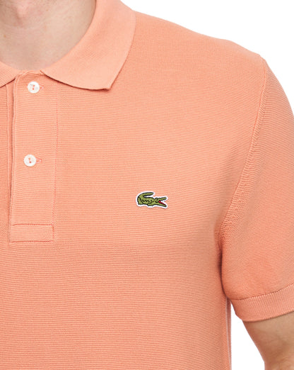 Lacoste Short Sleeve Knitted Polo Peach