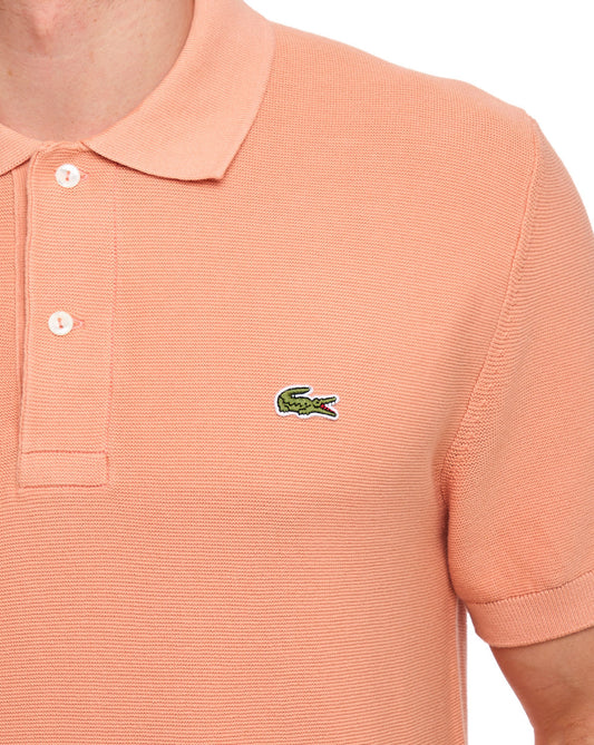 Lacoste Lacoste Short Sleeve Knitted Polo Peach