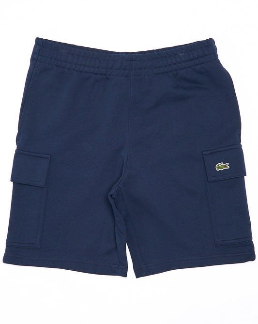 Lacoste Cotton Fleece Cargo Shorts Navy