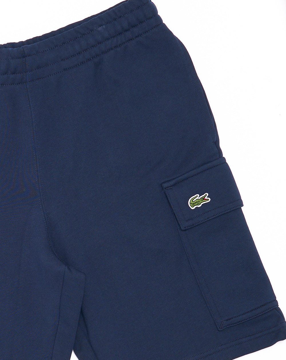 Lacoste Cotton Fleece Cargo Shorts Navy
