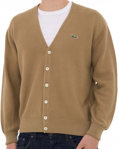 Lacoste Cotton Knit Cardigan Camel