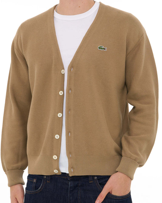 Lacoste Lacoste Cotton Knit Cardigan Camel